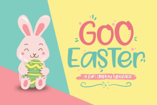 现代可爱设计风格英文无衬线创意字体精选 Goo Easter Font