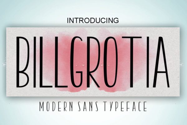 细长手写书法英文无衬线创意字体精选 Billgrotia