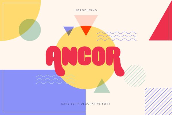 英文可爱风格无衬线粗体创意字体精选下载 Ancor – Bold Fun Sans Serif Font