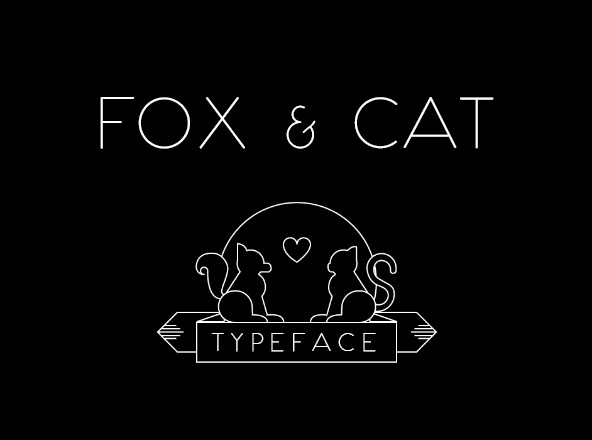英文无衬线细线创意字体精选 Fox & Cat Typeface