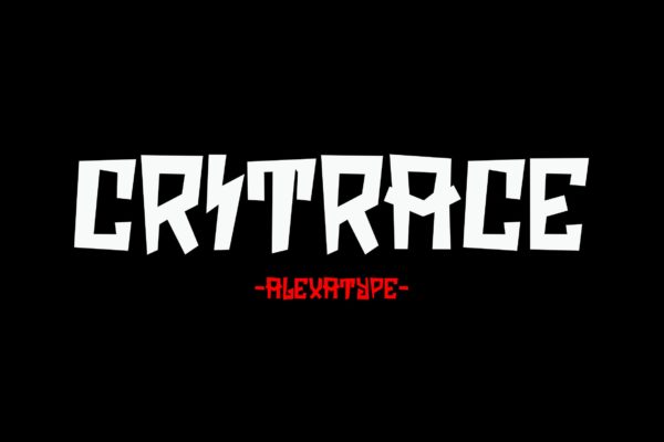 一款活力四射的英文粗体无衬线创意字体精选 Critrace – Energetic Display Font