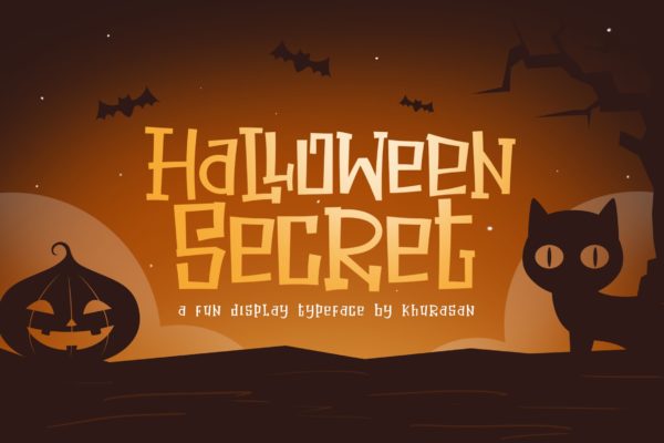 万圣节节日主题无衬线英文设计创意字体精选 Halloween Secret
