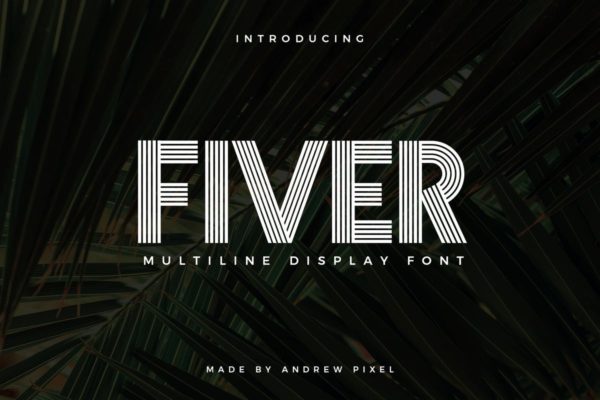 多线条版式设计创意字体精选 Fiver – Display Font