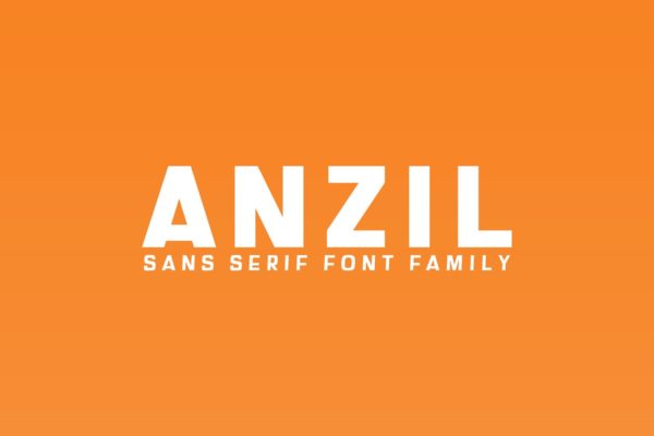 现代干净独特无衬线英文创意字体精选家族 Anzil Sans Serif 5 Font Family