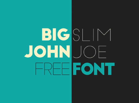 免费标题排版无衬线创意字体精选下载 Big John & Slim Joe Free Fonts
