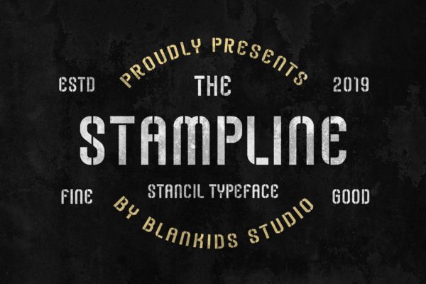 Logo设计/包装排版设计英文无衬线创意字体精选 Stampline – Stencil Typeface