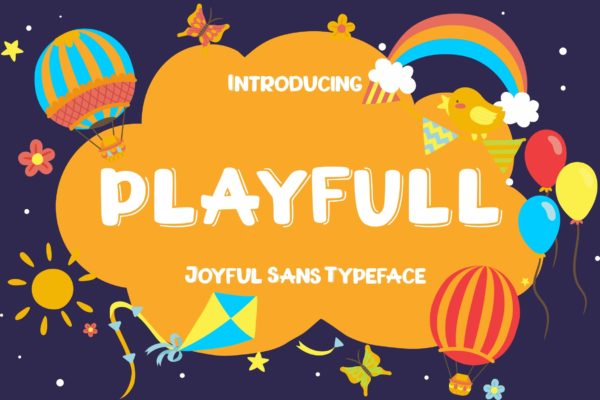 儿童主题设计绝配英文卡通可爱风格无衬线创意字体精选 Playfull Joyful Sans