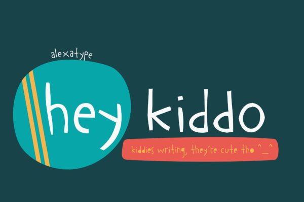 可爱仿小孩铅笔手写英文无衬线创意字体精选 Hey Kiddo – Children Font