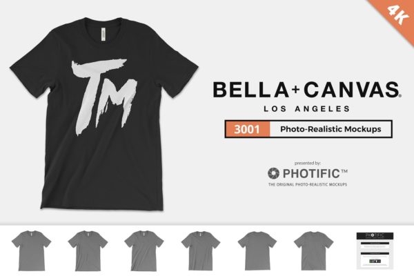 Bella Canvas 3001 T恤设计展示样机 Bella Canvas 3001 T-Shirt Mockups