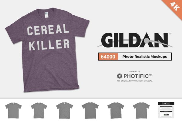 Gildan 64000 T恤设计样机设计模板素材 Gildan 64000 Softstyle Shirt Mockups