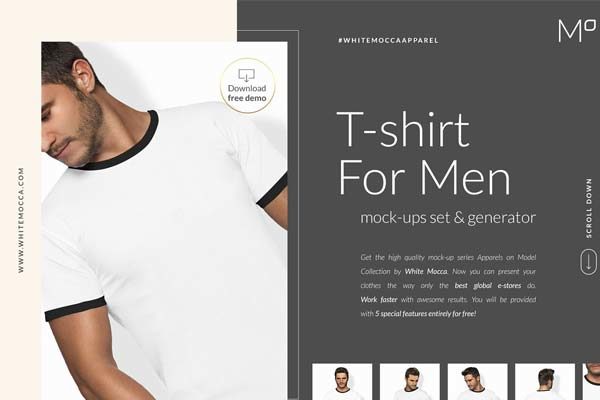 时尚简约男士T恤样机