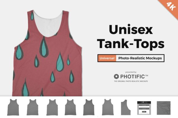美式女士背心服装样机设计素材设计模板素材 Tank Top – Apparel Mockups