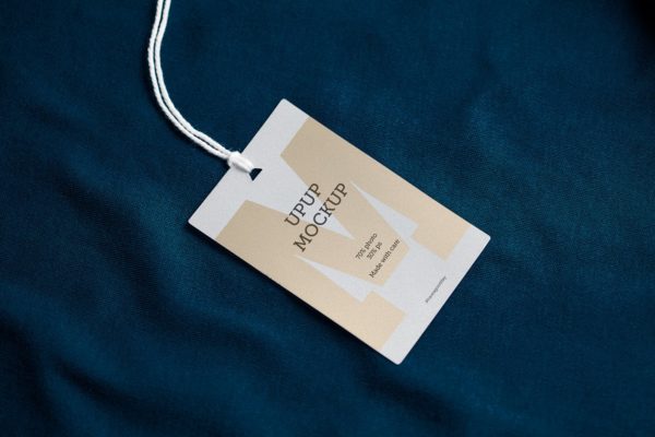服装标签样机设计模板素材 Clothes label tag blank mockup