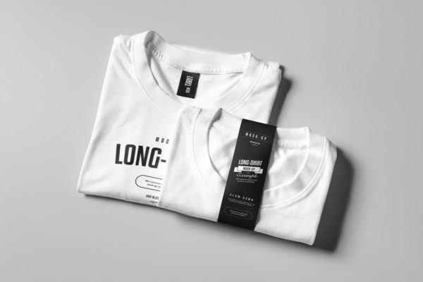 长袖T恤样机设计模板素材 Long Shirt Mock-up