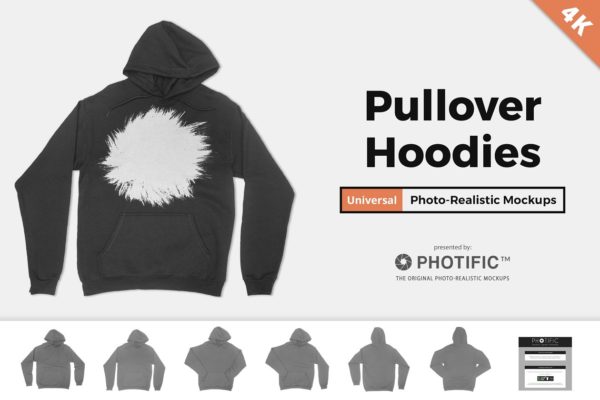 6款套头卫衣摆拍样机设计模板素材 6 Hoodie Sweatshirt Apparel Mockups