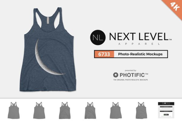 女士背心样机设计模板素材 Next Level 6733 Women’s Tank-Top