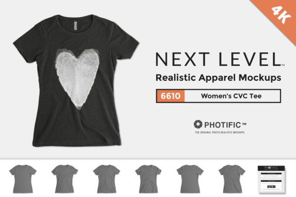 女士收腰T恤样机设计模板素材 Next Level 6610 Women’s CVC Tee