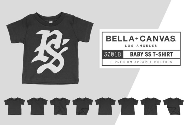 婴儿T恤服装样机设计素材 Bella Canvas 3001B Baby T-Shirt