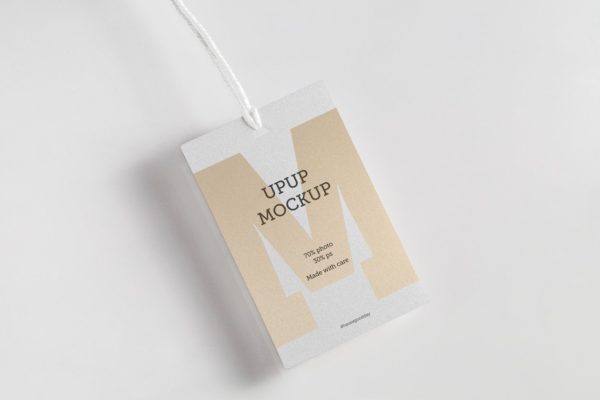 服装吊牌标签样机设计模板素材 Clothes label tag blank white mockup