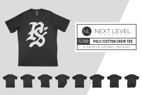 中性圆领T恤服装样机设计素材 Next Level 6200 Poly Cotton T-Shirt