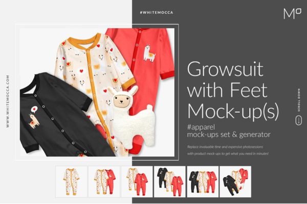 可爱家居连体睡衣服装样机设计素材设计模板素材