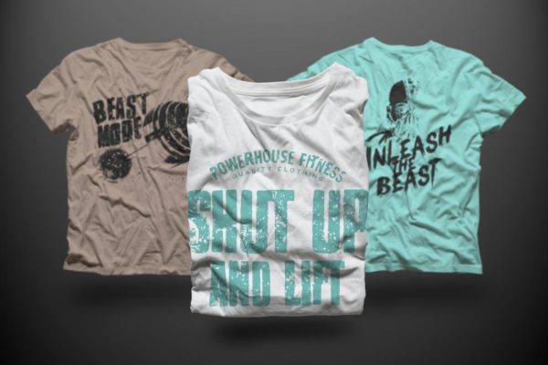 男士印花T恤服装样机设计素材设计模板素材 T-shirt Mock-up Male Version