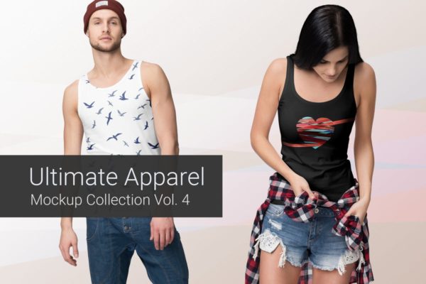 时尚潮流背心T恤服装样机设计素材Vol.4 Ultimate Apparel Mockup Vol. 4