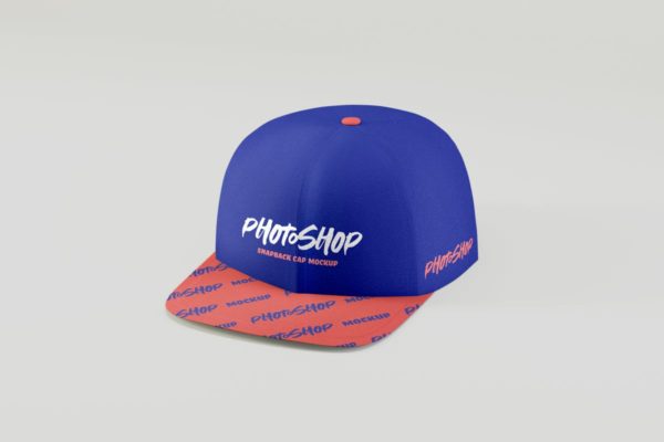 时尚休闲棒球帽样机设计模板素材 Snapback Cap Mockup