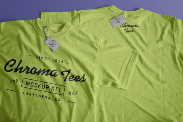 T恤服装真反面设计图样机设计模板素材01 T-Shirt With Back Mockup 01