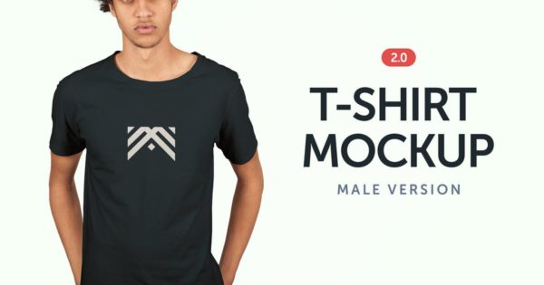 男士标准款T恤服装设计样机设计模板素材v2 T-Shirt Mockup 2.0