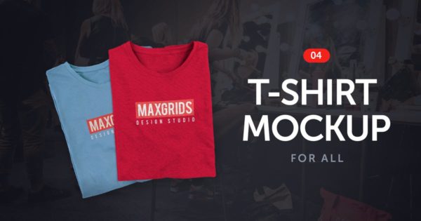 男士T恤印花设计堆叠效果图样机设计模板素材04 T-Shirt Mockup 04