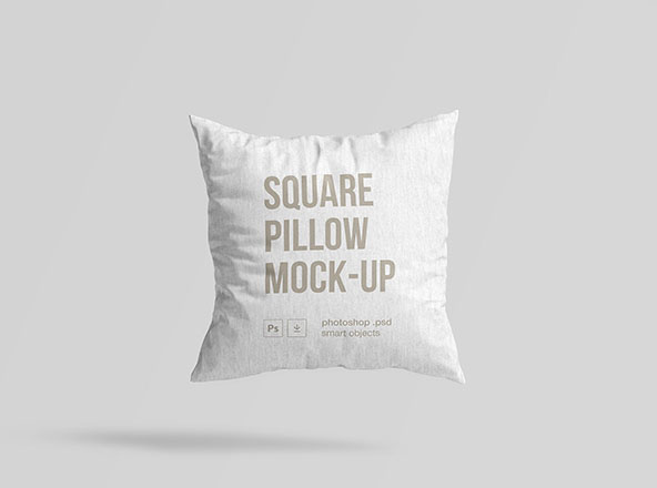 方形枕头抱枕外观设计样机设计模板素材 Square Pillow Mockup