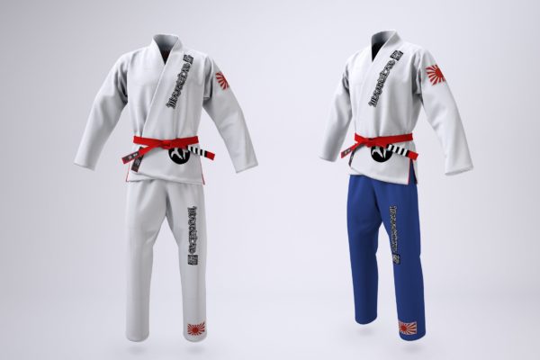 巴西柔术服设计效果图样机设计模板素材 Brazilian Jiu-Jitsu Gi Uniform Mock-up