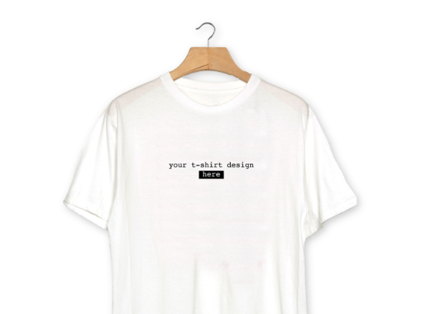 白色简约经典款T恤设计样机设计模板素材 White Realistic T-Shirt Mockup