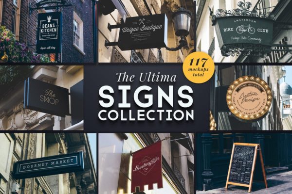 117个店招/店铺黑板样机超级合集 The Ultima Signs Collection