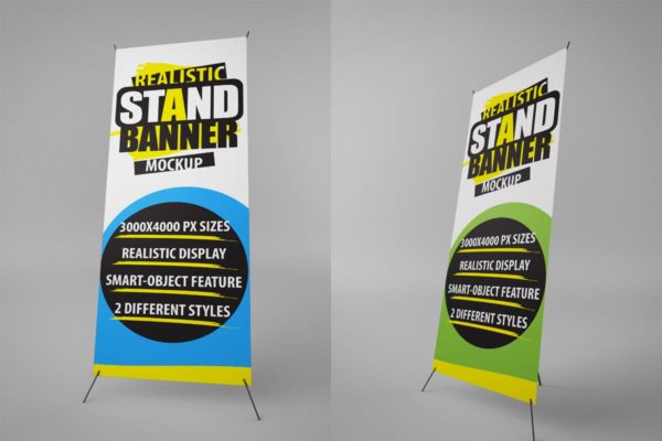 易拉宝X展架广告设计样机设计模板素材 Stand Banner Mockups