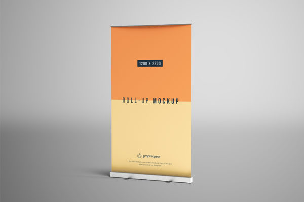 易拉宝广告海报展示样机设计模板素材