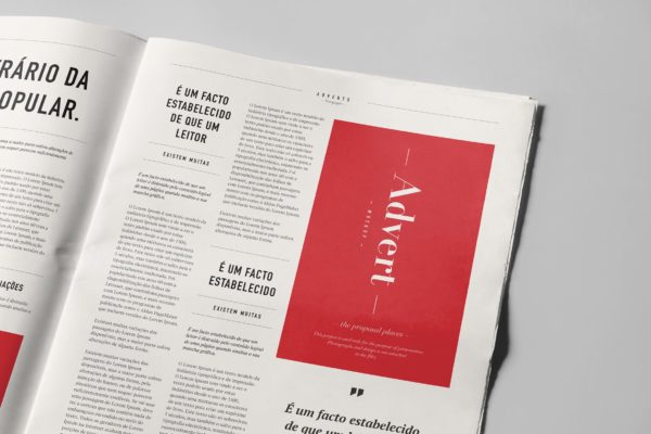 报纸广告印刷效果图样机素材设计模板素材 Newspaper Adverts Mock-up