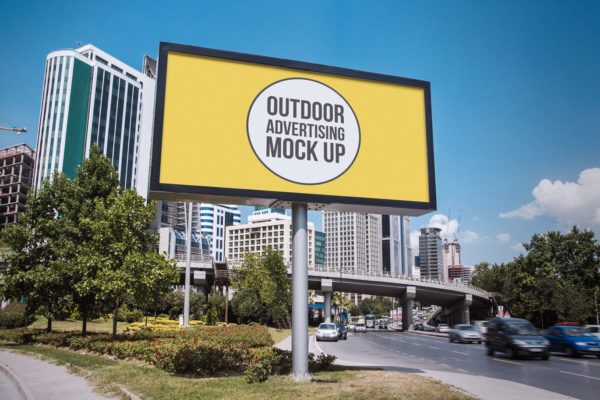 户外公路大型广告牌效果图样机素材设计模板素材#12 Outdoor Advertisement Mockup Template #12