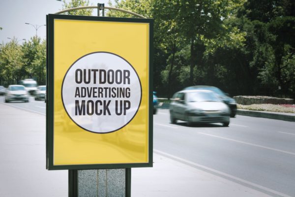 公路灯箱广告牌设计效果图样机素材#9 Outdoor Advertisement Mockup Template #9