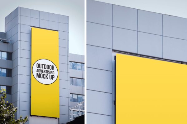 大型楼体广告牌设计效果图样机素材设计模板素材#8 Outdoor Advertisement Mockup Template #8