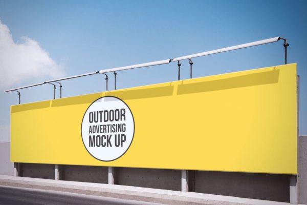大型公路广告牌设计效果图样机素材设计模板素材#7 Outdoor Advertisement Mockup Template #7