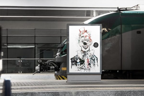 火车站/高铁站广告海报展示图样机设计模板素材 Train Station Poster Mock-up