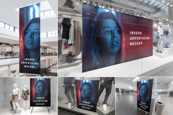 室内广告牌广告设计效果图样机素材设计模板素材v3 Indoor Advertising Mockups Vol. 3