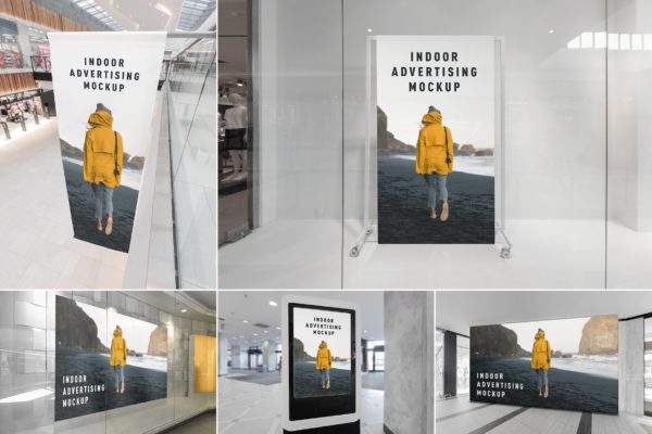 室内广告海报设计效果图样机素材 Indoor Advertising Mockups Vol. 1