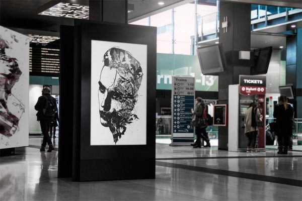 室内广告海报设计展示图样机设计模板素材 Adv Flyer Mock-up