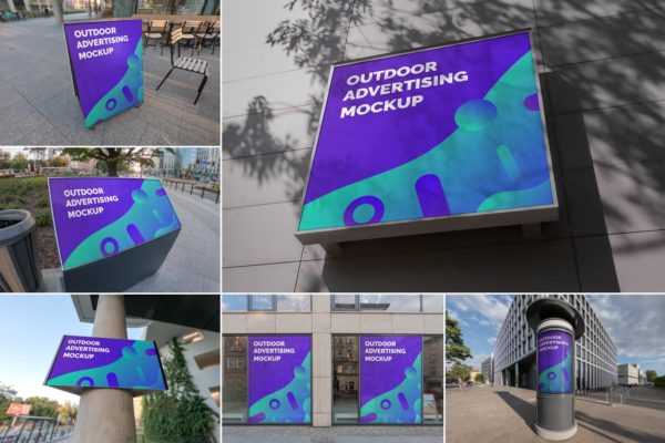 户外广告牌设计效果图样机素材设计模板素材v5 Outdoor Advertising Mockups Vol. 5