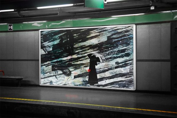 地铁灯箱广告展示效果图样机素材设计模板素材 Subway Billboard Mock-up