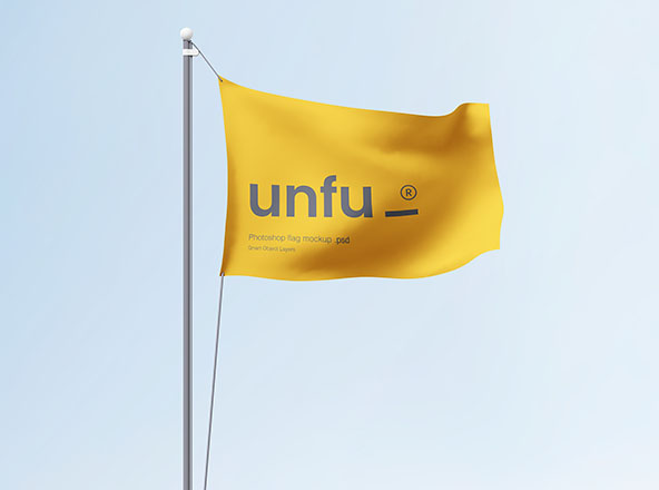 旗帜广告设计效果图样机素材设计模板素材 Simple Flag Mockup