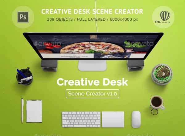 209个独立的创意桌面Mockups素材打包文件[psd]